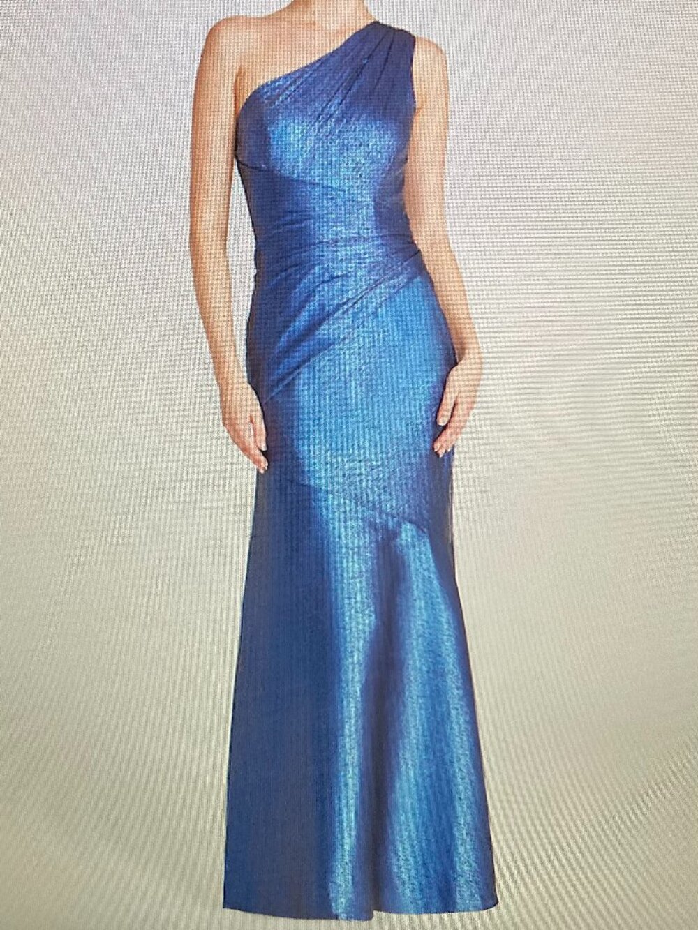 NWT Theia One-Shoulder Midnight Blue Evening Gown Women Size 4